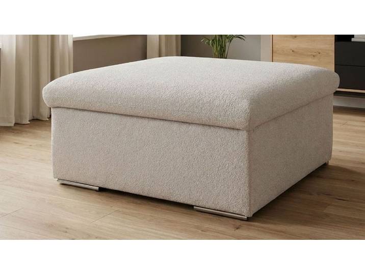 Hocker GOODPRODUCT Salltum 87 x 87 cm, formschön und stabil , grau (silber), B:87cm H:40cm T:87cm, 100% Polyester, Hocker, Hocker, pflegeleichter Bezuggstoff