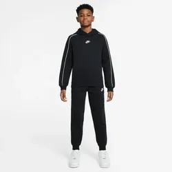 Nike K Nsw Club Flc Hdy Tracksuit Sweatshirt Kinder - black/black