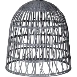 StarTrading Lampenschirm Rattanstil KNUTE wetterfest Kunststoff grau D: 48cm für Außen