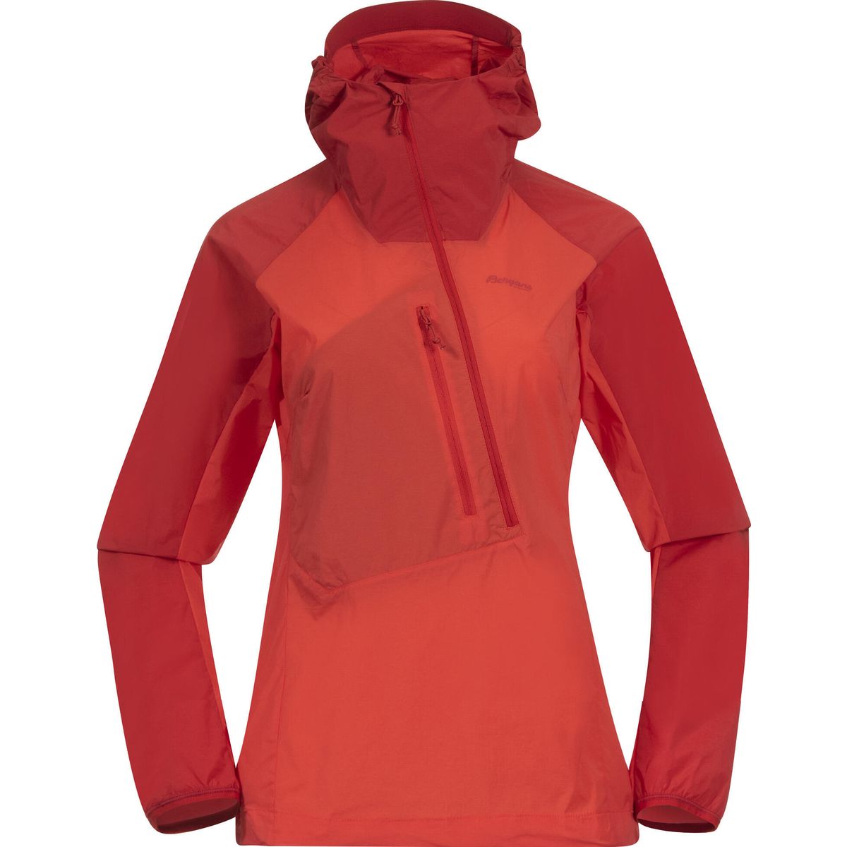 Bergans Cecilie Light Wind Anorak energy red/red leaf (21679) M 235989-2553-21679-M