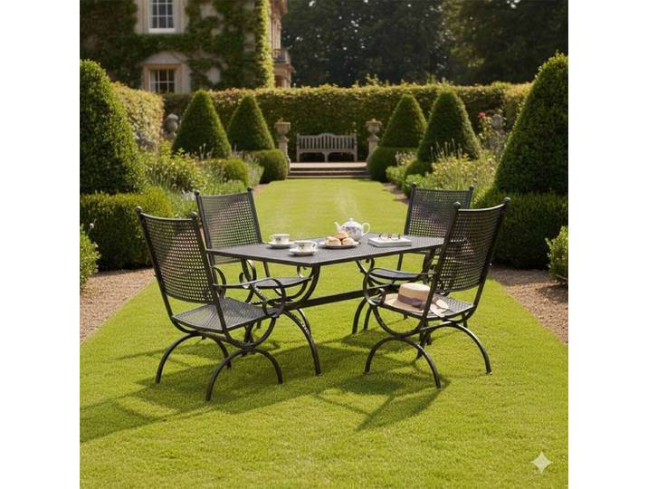 MBM Romeo Elegance Gartenmöbel-Set M (4 Plätze) Tisch 160x90cm Braun