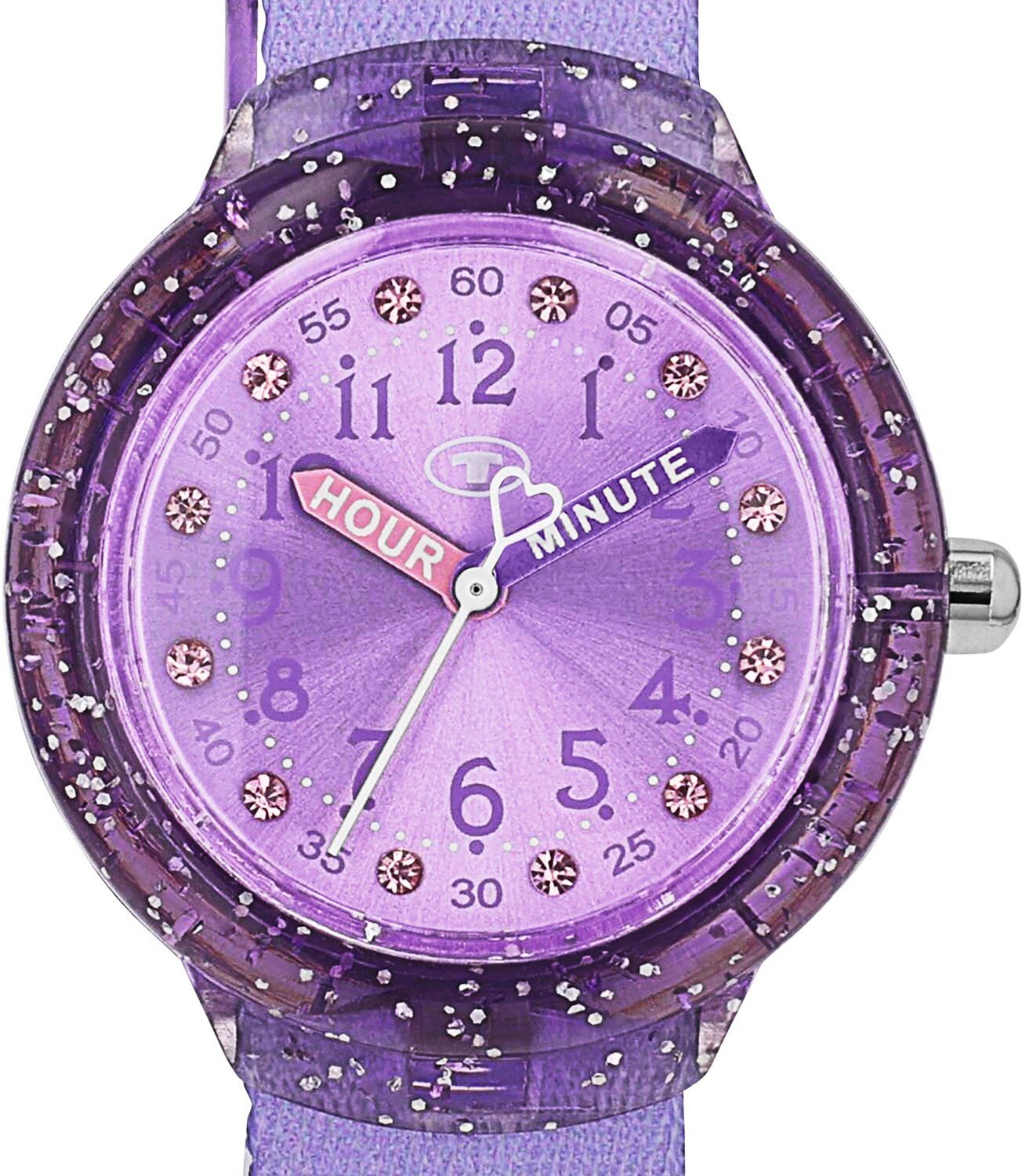 Quarzuhr TOM TAILOR, lila (bunt, lila, lila), Armbanduhren, Kinder, lila, Quarzuhr, Armbanduhr, Kinderuhr, Mädchen, analog, Glassteine