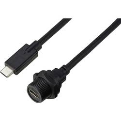 USB-C® 3.1 Stecker auf Buchse IP67 (Gewinde) Kabel 0,5 m TC-E10T-FT3.1-PWF/MT3.1-NWA-0.5PV-S Wasserdichtes Kunststoffkabel TC-13543600 TRU COMPONENTS Inhalt: 1