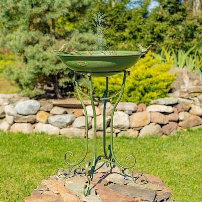 Zaer Ltd Two Birds Iron Birdbath