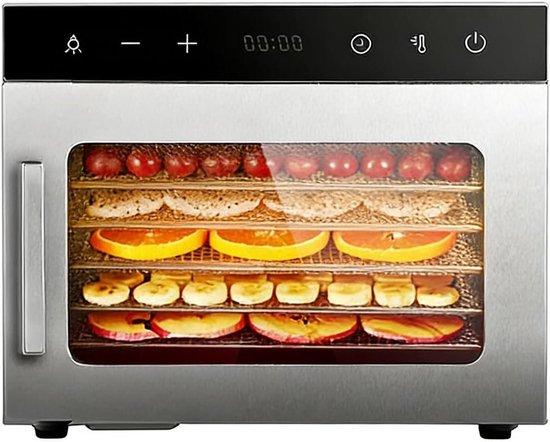 Lebensmittelentfeuchter - Entfeuchtungsgerät, Snacks - Gesunde Snacks zubereiten, Digitale Temperaturkontrolle - Bis zu 72 Liter Fassungsvermögen - Silberfarben