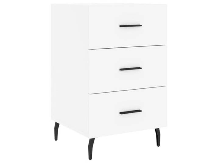 LMTYOENFG Nachttisch Weiß 40x40x66 cm Nachtschrank mit Schubladen Eleganter Beistelltisch fürs Schlafzimmer mit stabilen Metallfüßen und praktischer Ablagefläche für Dekoration.