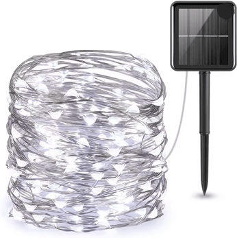 Inspire Essentials SolarTwinkle Outdoor Fairy String Lights white 23m 200led