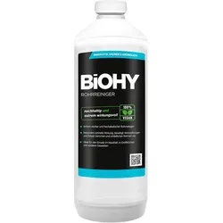 BiOHY Rohrreiniger (1l Flasche) | EXTRA STARK | Flüssiger, hochkonzentrierter Abflussreiniger | Geruchsneutral | Für alle Verstopfungen