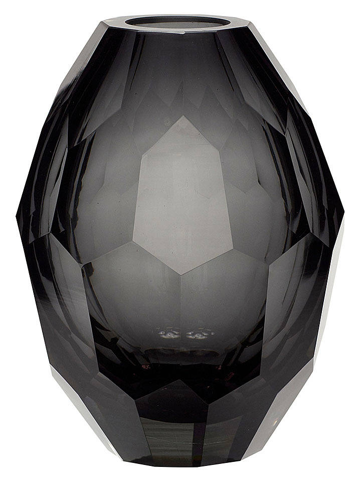 Hübsch Vase ''Facet'' in Grau - (H)17 x Ø 13 cm - onesize