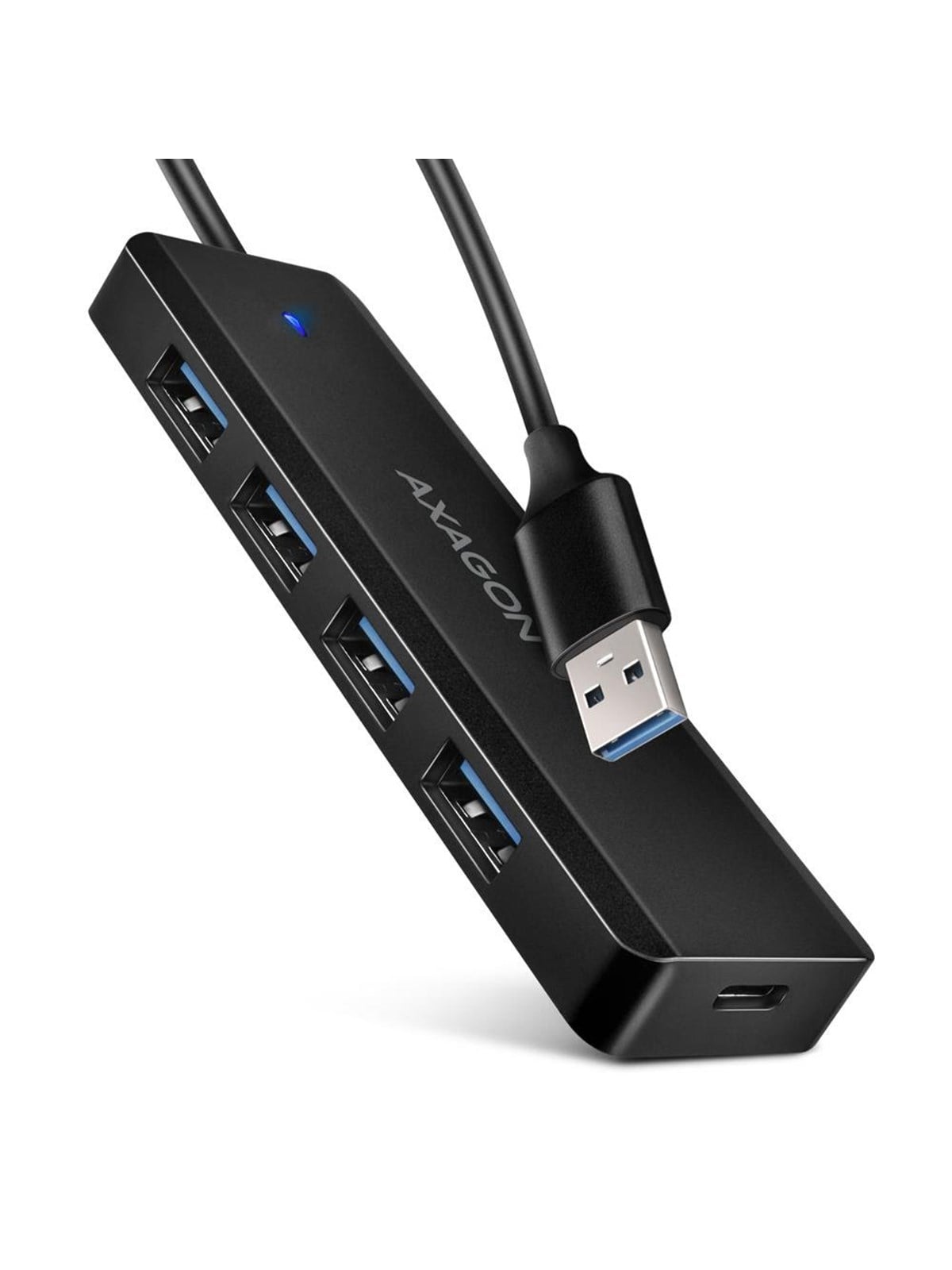 AXAGON SuperSpeed USB-A Reise-Hub USB-Hubs - USB 3.2 - 4 - Schwarz