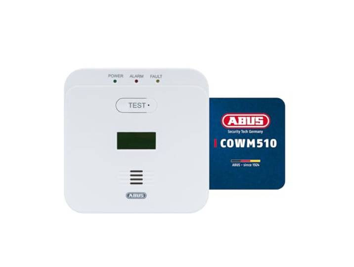 ABUS Détecteur de Gaz COWM510 - Alarme 85 DB\, Écran LCD\, Capteur 10 Ans Détecte méthane et CO - Alimentation AC220-240V\, sans batterie - Certifié EN50194-1 : 2009 - Signal fin de vie 5 ans