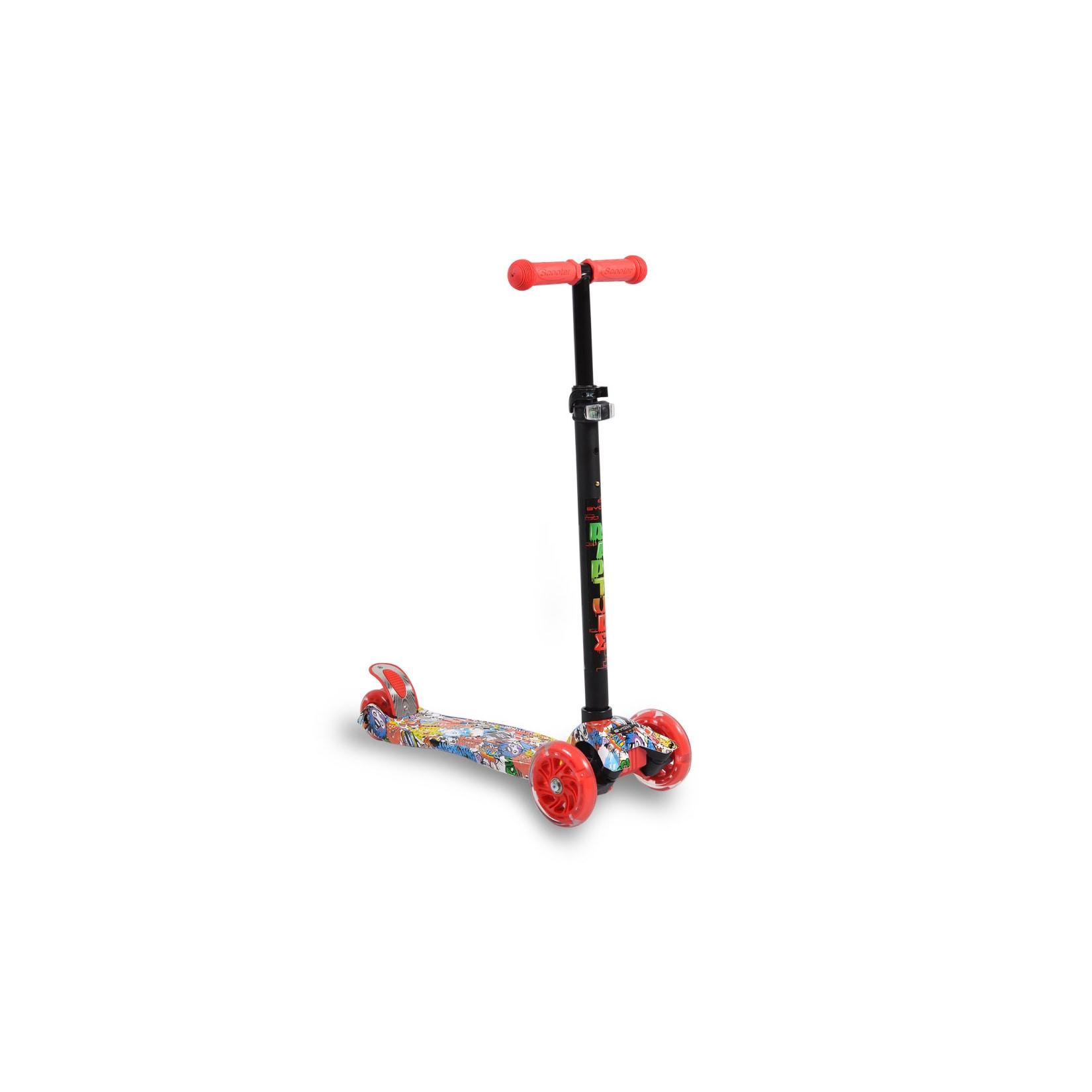 Byox Kinderroller Rapture, Aluminium Scooter mit LED-Rädern, Wassertransferdruck rot