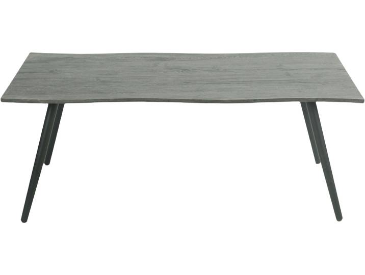 Couchtisch HELA ZAGREB , grau (grau, schwarz, schwarz, grau), H:42cm, Tische, Couchtisch, Baumkantenoptik,Vierfuß,Rundrohr,fest,110 x 60 cm