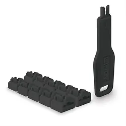 Lindy 47891 Schnittstellenblockierung Schnittstellenblockierung + Schlüssel RJ-45 Schwarz Acrylnitril-Butadien-Styrol (ABS) 10 Stück(e)