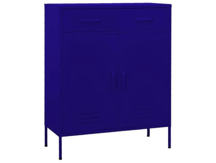 GPWERSDF Lagerschrank Marineblau 80x35x101,5 cm Stahl mit 3 Schubladen Stahlkonstruktion, 3 Schubladen, kugelgelagerte Führungen, feucht abwischbar, kompakte Maße