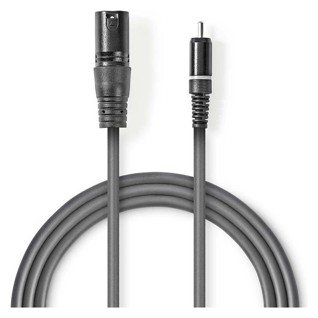 Nedis Unausgeglichen Audiokabel | XLR 3-Pin Stecker | RCA | Vernickelt | 1.50 m | rund | PVC | Dunke (1.50 m, Cinch Kabel, XLR Kabel) (COTH15205GY15)