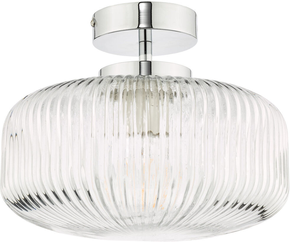 17 Stories Prabhas Glass Semi Flush Mount Chrome 21cm H X 26cm W X 26cm D