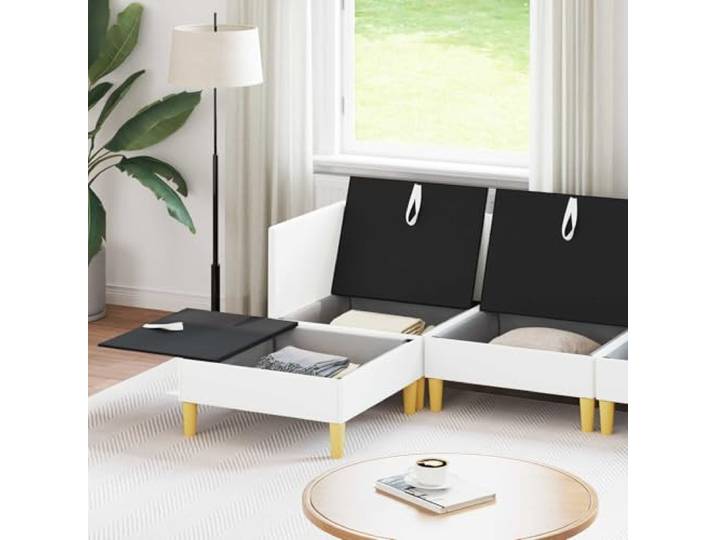 KTHLBRH Modulares Sofa-Set, 5-teilig, weiß, mit Stauraum Eckmontage, waschbarer Stoff, kompensierte Struktur, modernes Design