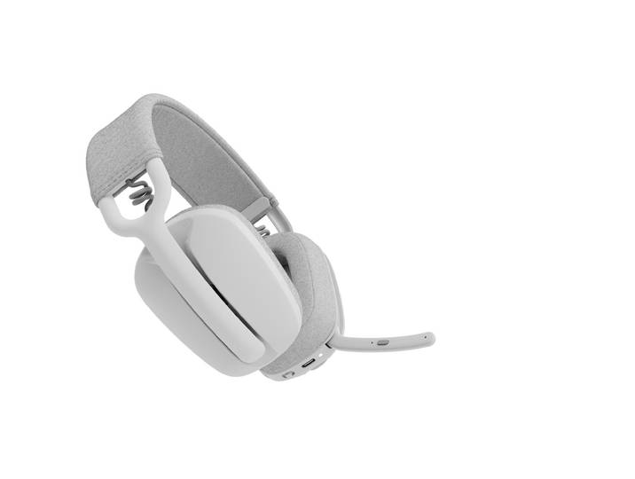 Logitech Casque sans fil Zone Vibe Wireless MS - Bluetooth, avec récepteur USB-A et USB-C - Certifié Teams - Blanc