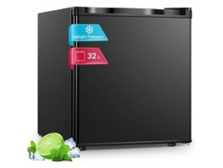 Mini Congélateur 32L Pieds Réglables en Hauteur Économie dÉnergie et Silencieux pratique dans le Bureau/Hôtel/Maison Noir
