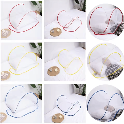 Inspire Curations Portable Pop Up Mosquito Head Net Foldable Anti Mosquito Face & Bed Cover red s