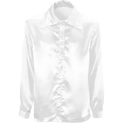 Widmann WEISSES 70ER JAHRE DISCOHEMD aus Satin, XL (XL)