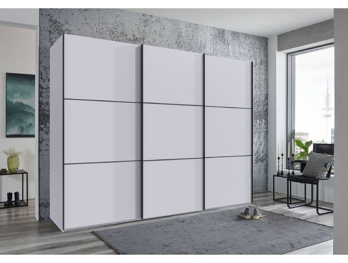 Schwebetürenschrank Indiana 300cm Weiß/Weiß ohne Spiegeltür/-en