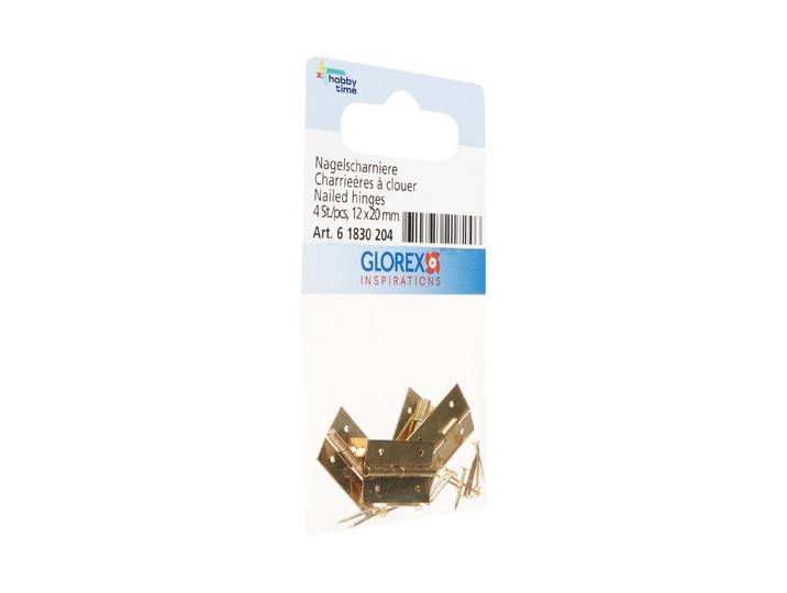 Glorex Nagelscharnier mit Stiften 12 × 20 mm 4 Stück