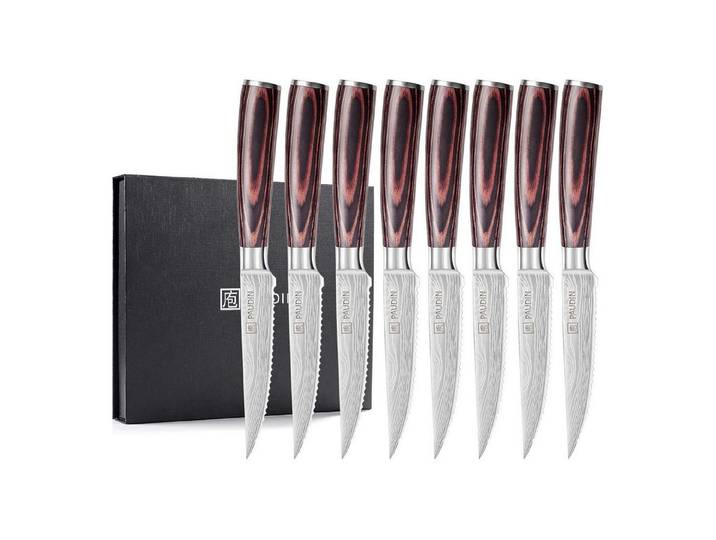 LuxusKollektion Steakmesser Steakmesser Set 8-teilig, Deutsche Edelstahl Klinge, Ergonomischer