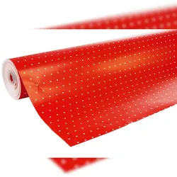 Clairefontaine Geschenkpapier Alliance 60g, Rolle 50x0,70m, Weiße Punkte/roter Hintergrund - Rot 201402C