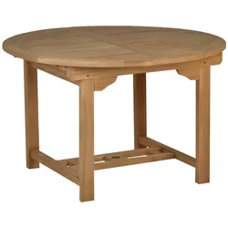 Teak Gartentisch 120cm rund - ausziehbar Massivholz Teak
