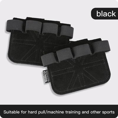 Uplifted Goods Cowhide Weightlifting And Palm Protection Grips black