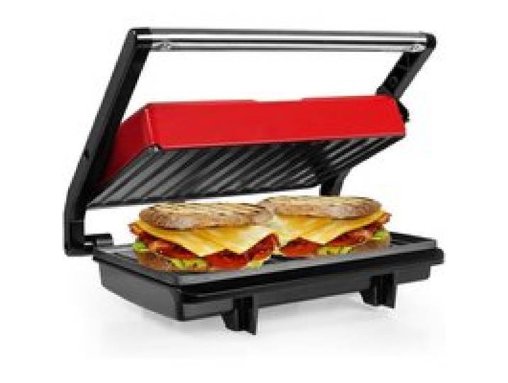 Grill Électrique - LAMPESECOENERGIE - Panini - 750W - Plaques Anti-Adhésives - Rouge