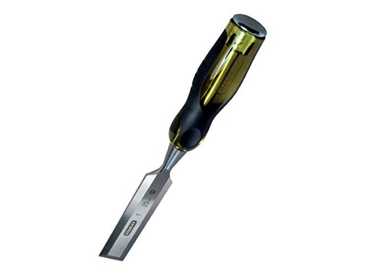 Stanley 0-16-253 Dynagrip Ciseau Pour Bois 10 Mm - Gamme FatMax - Ciseau Indémanchable Et Incassable - Usage Intensif - Poignée Ergonomique Bi Matière - Lame Qualité Pro En31 - Lame Traversante Jaune