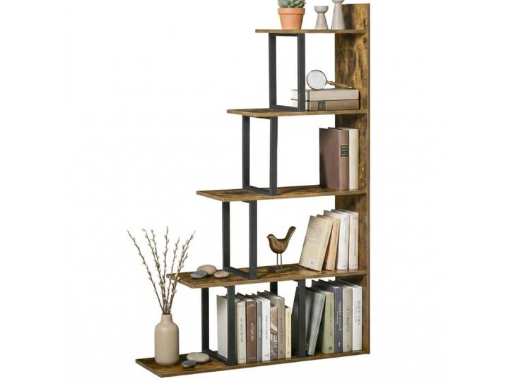 Libreria Stile Vintage et Industriel 102x30x160cm 5 étagères Support 80 kg Bois aggloméré