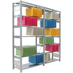 PROREGAL Pendelhefter-Regal FALKE Stecksystem | Grundregal | HxBxT 232x100x35cm | 7 Ebenen | Pendelsystem Zippel | Verzinkt
