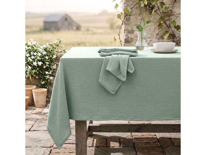 Nappe gaze de coton 150x250 vert céladon
