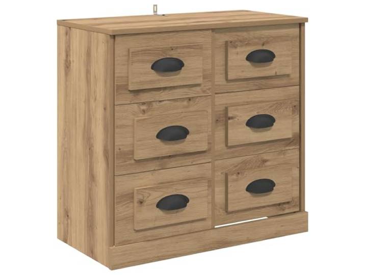 TEKGHUT Sideboard Artisan-Eiche 70 x 35,5 x 67,5 cm Holzwerkstoff D-Griffe, Kugellager-Schubladen, Innenfächer, Wohnzimmer, Essbereich, feuchtes Tuch, Wandbefestigung