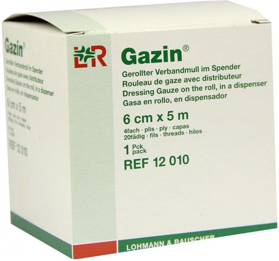 Gazin Verbandmull 6 Cmx5 M 4fach Gerollt 1stk