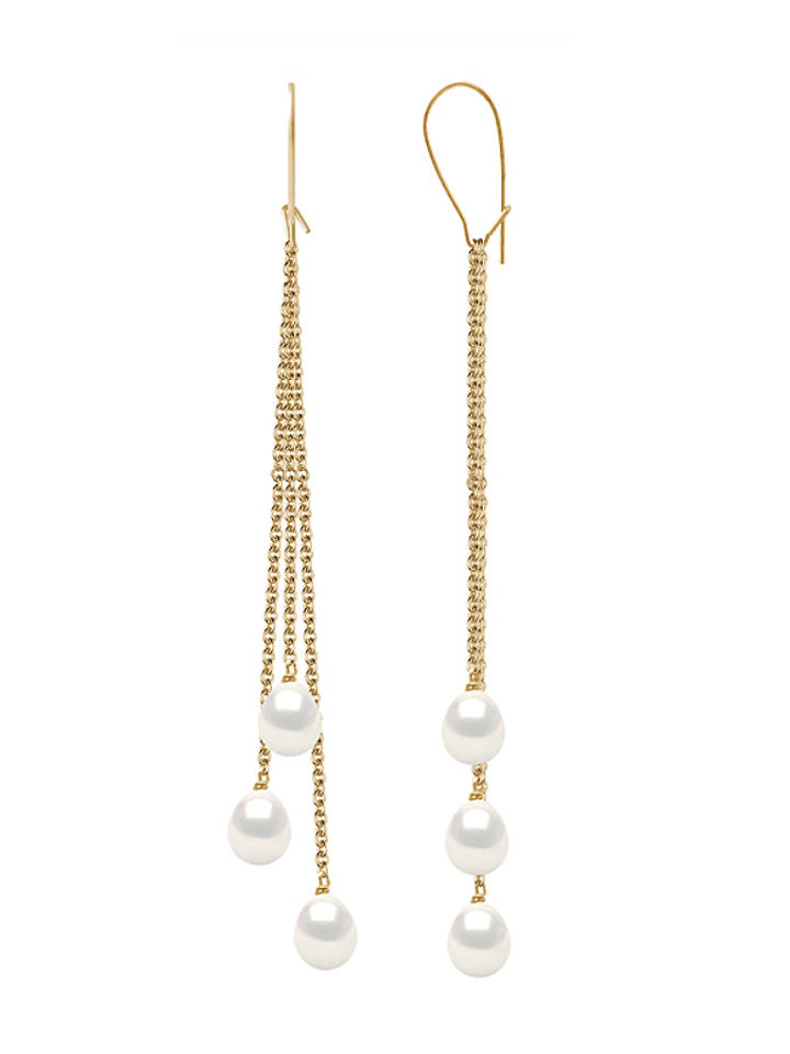 Pearl Addict Gold-Ohrhänger mit Perlen - onesize