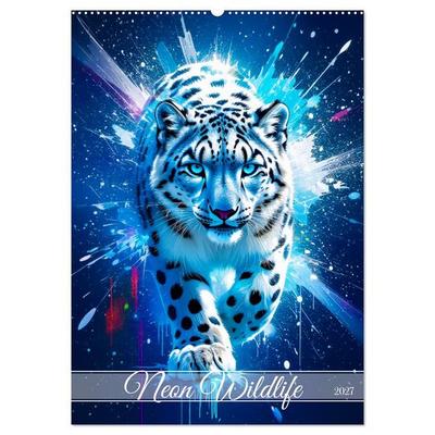 Neon Wildlife (Wandkalender 2027 DIN A2 hoch), CALVENDO Monatskalender