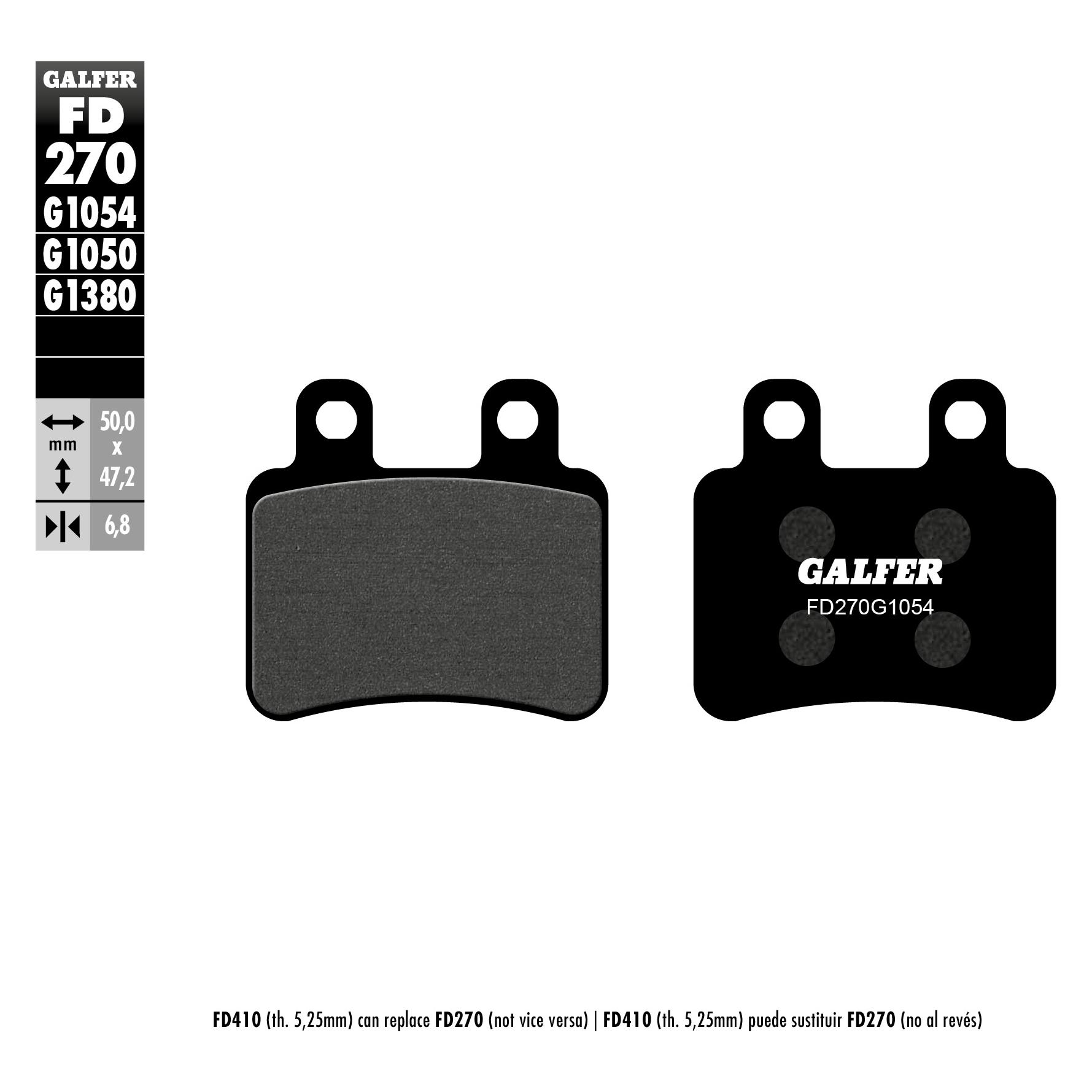Galfer Bike Galfer fd270g1054 Tonabnehmer Bremsbeläge (Semi-Metallisch) (FD270-G1054)