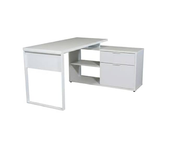 Jahnke ECK-Schreibtisch Loop C 150 E Weiss/Weiss