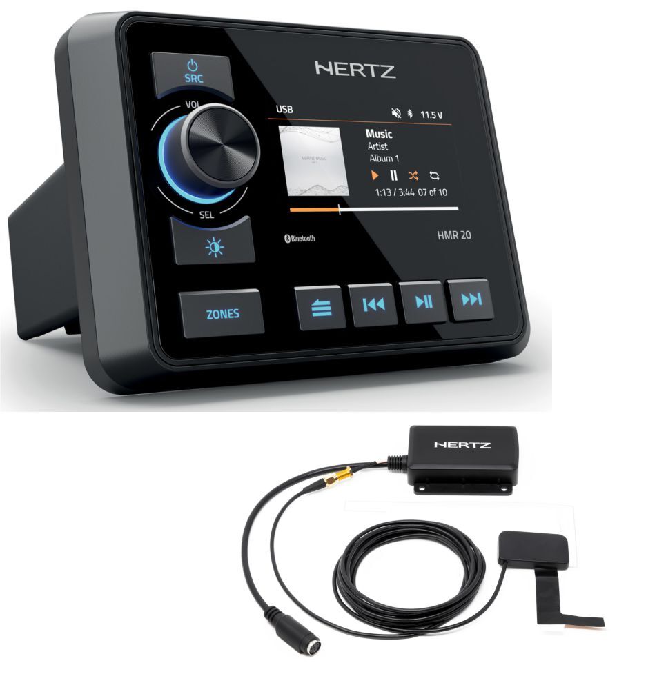 Hertz HMR 20 DAB+ | Marine Boot DIGITAL MEDIA RECEIVER mit DAB, Bluetooth und USB