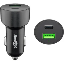 Goobay Dual-USB Auto-Schnellladegerät USB-C PD, 48W, Power Delivery, QuickCharge, 12 - 24V