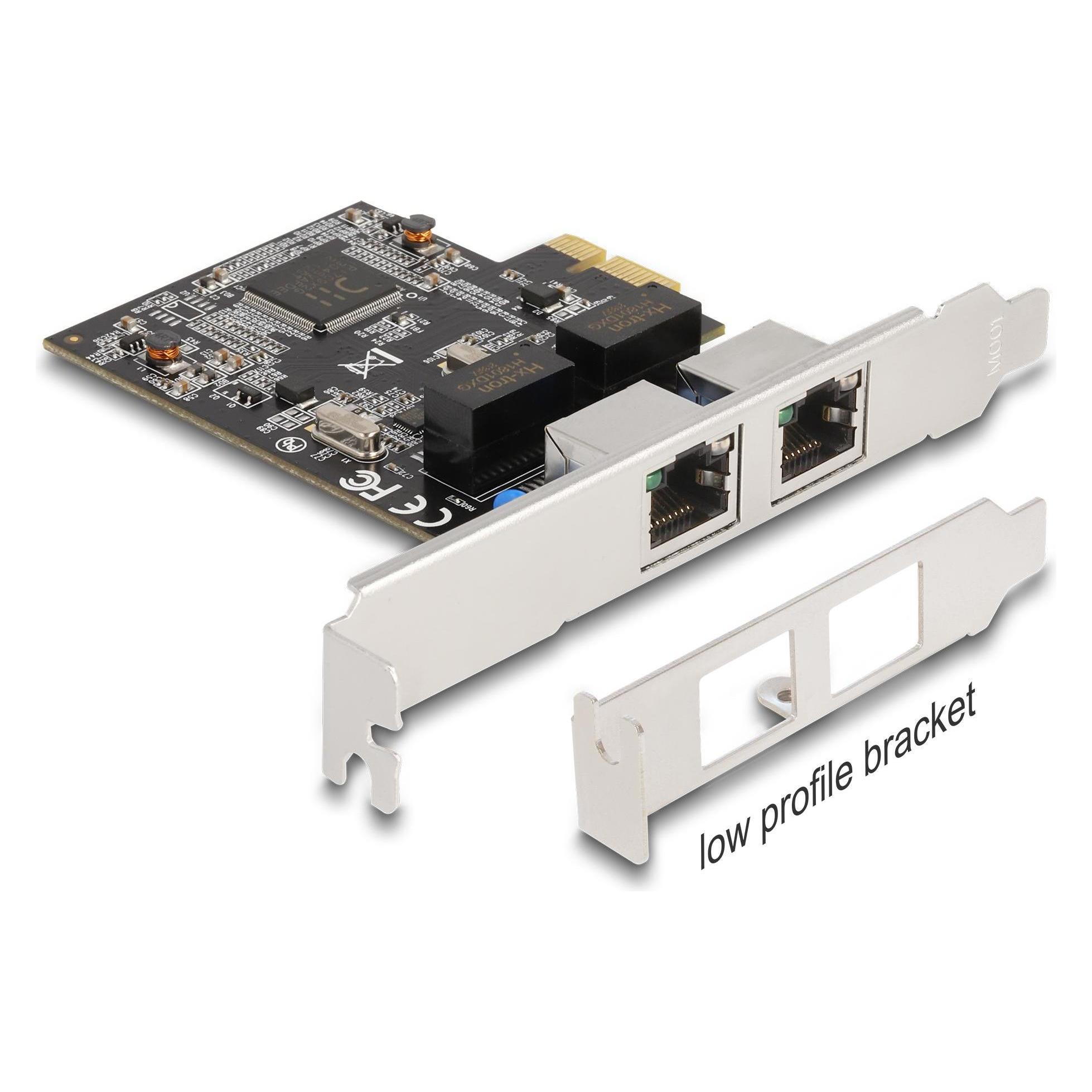Delock PCI Express x1 Karte auf 2 x RJ45 Gigabit LAN RTL8111 (Mini PCI Express, PCI-E x1) (88615)