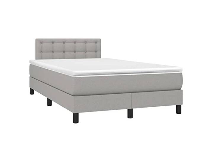 vidaXL Boxspringbett mit Matratze Hellgrau 120x200 cm Stoff
