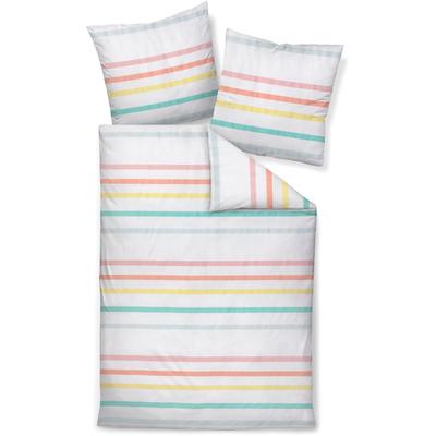 Bettwäsche JANINE "J. D.87101 09", bunt (multicolor), B/L: 240cm x 220cm, 1 Stk., 2 Stk., Mako-Satin, B/L: 80cm x 80cm & 80cm x 80cm, Mako-Satin, Obermaterial: 100% Baumwolle, Bettwäsche, Bettwäsche, mit Reißverschluss