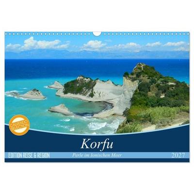 Korfu, Perle im Ionischen Meer (Wandkalender 2027 DIN A3 quer), CALVENDO Monatskalender