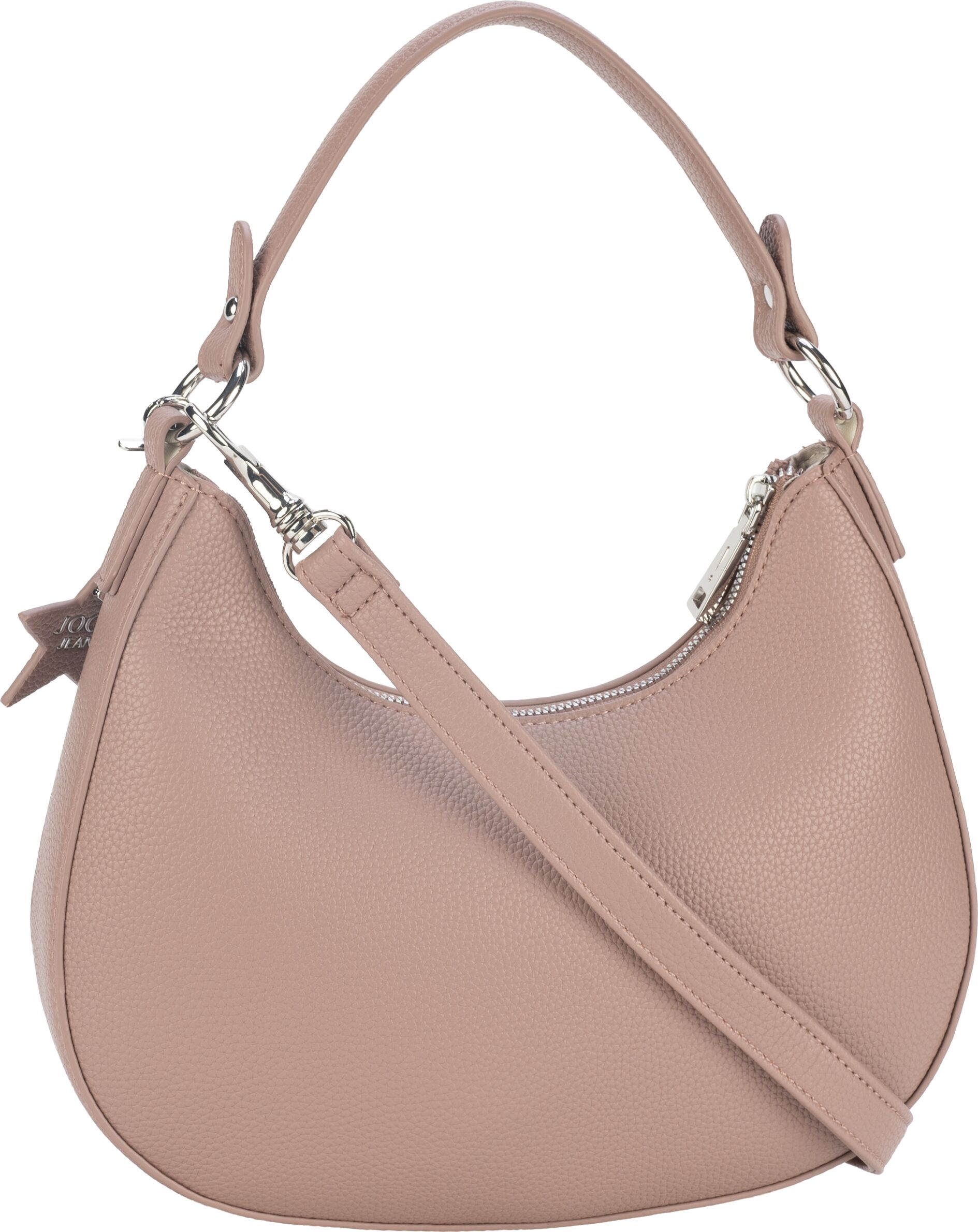 Hobo JOOP JEANS "salve aja hobo xshz", Damen, Gr. B/H/T: 24cm x 18,5cm x 6cm, pale mauve, Polyurethan (PU), Taschen Hobo, Damen Hobo mit Reissverschluss pale mauve B/H/T: 24cm x 18,5cm x 6cm